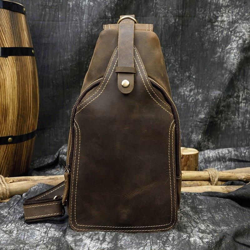 Bőr Crossbody Táskák Férfiaknak Sling Hátizsák