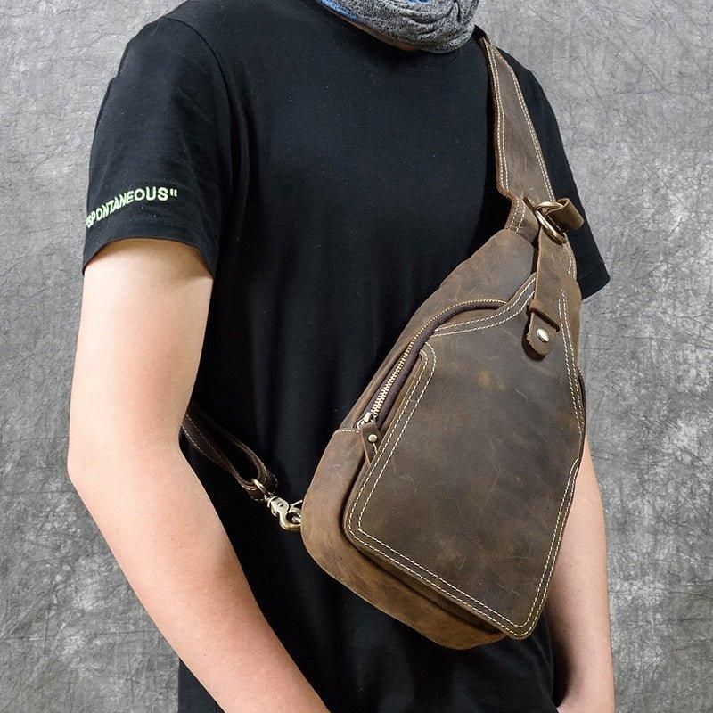 Bőr Crossbody Táskák Férfiaknak Sling Hátizsák