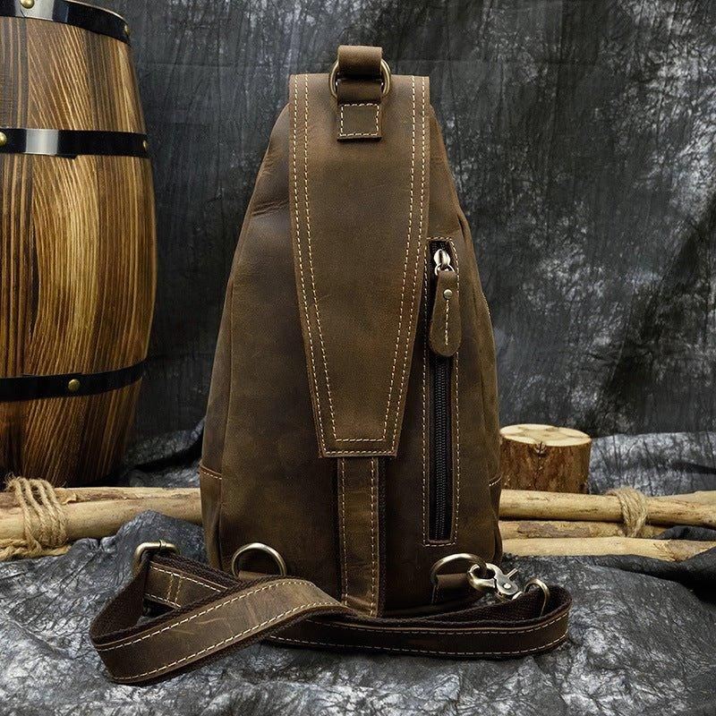 Bőr Crossbody Táskák Férfiaknak Sling Hátizsák