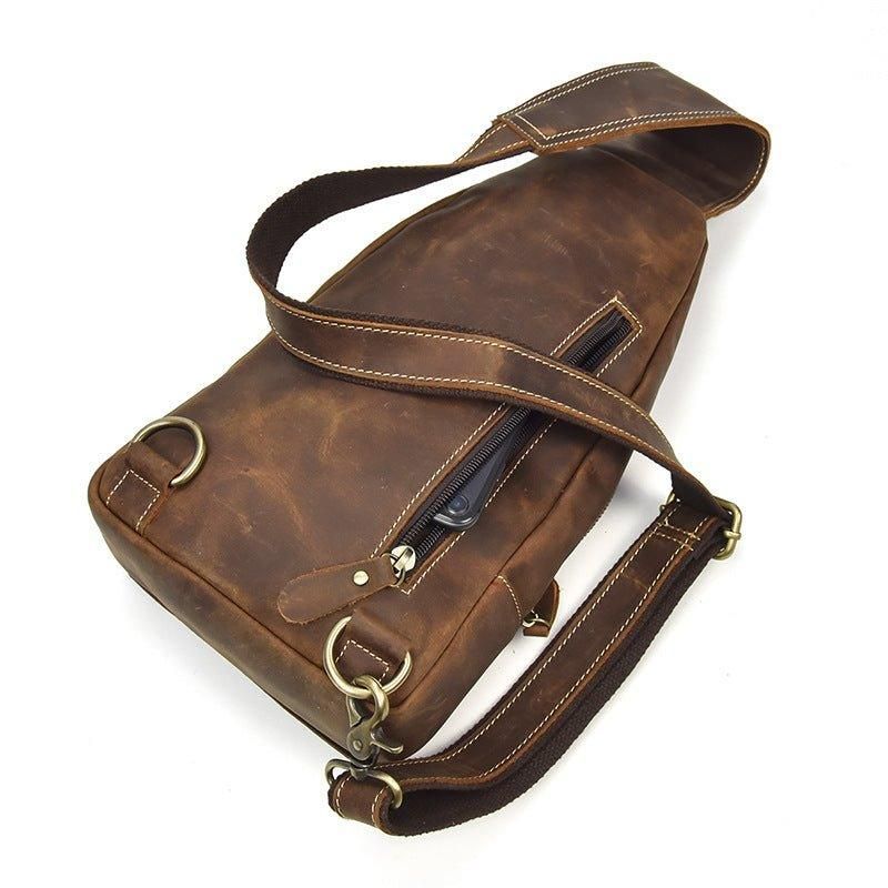 Bőr Crossbody Táskák Férfiaknak Sling Hátizsák