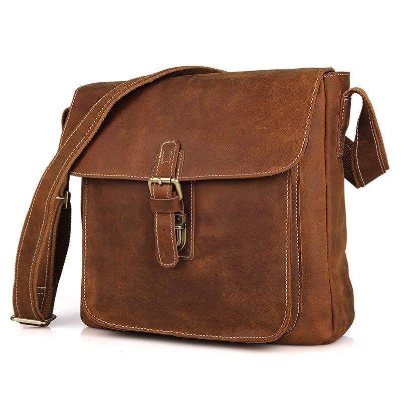 Bőr Messenger Crossbody Bag Vintage