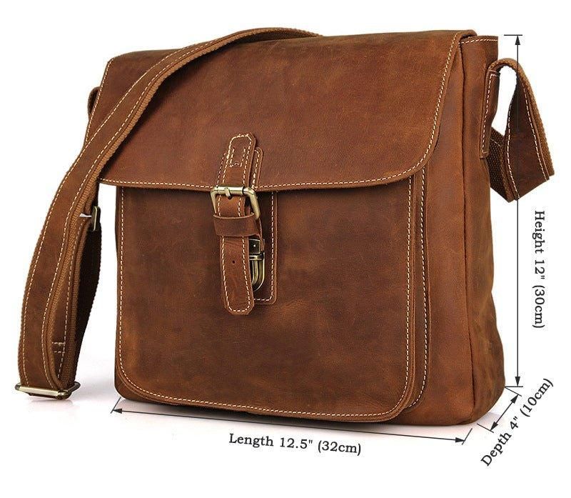 Bőr Messenger Crossbody Bag Vintage