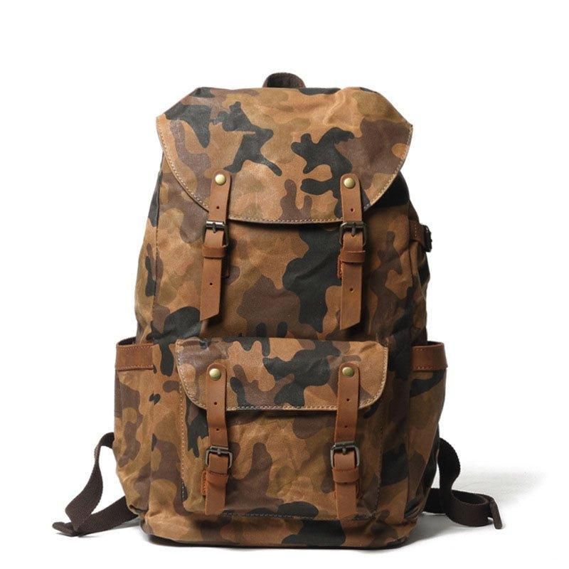 Camo Vintage Canvas Hátizsákok Iskolába