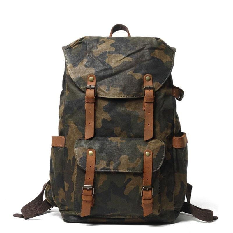 Camo Vintage Canvas Hátizsákok Iskolába