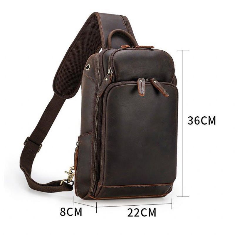 Crossbody Férfi Bőr Mellkastáska