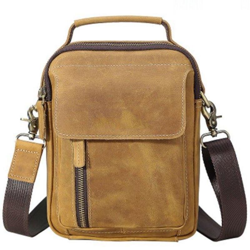 Crossbody Messenger Bag Férfi Bőr Kicsi