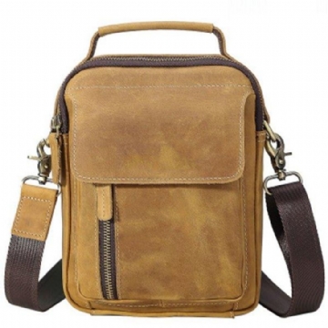 Crossbody Messenger Bag Férfi Bőr Kicsi