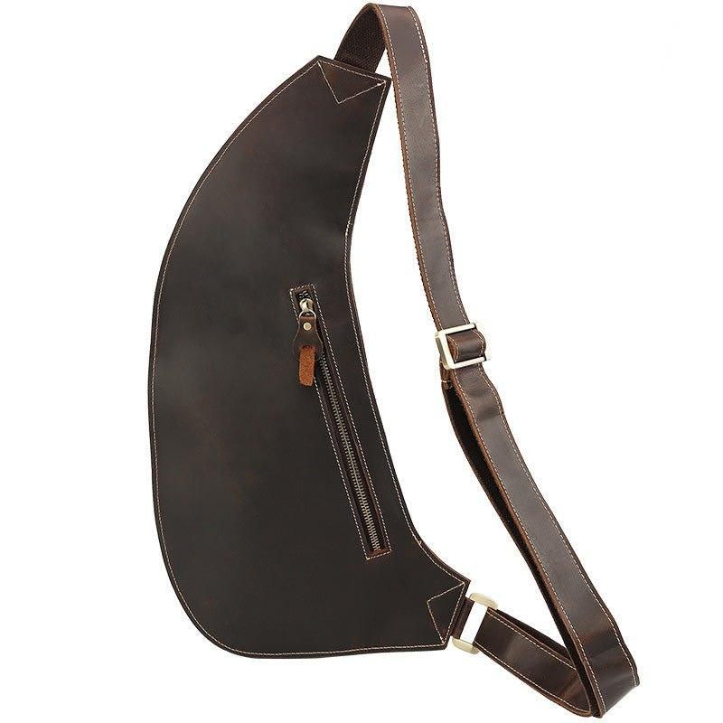 Crossbody Sling Bag Férfi Crazy Horse Bőr