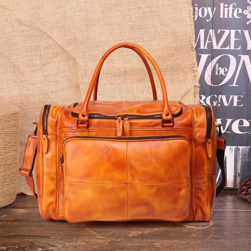 Designer Weekender Bag Növényi Bőrből Cserzett