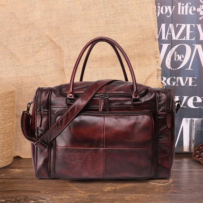 Designer Weekender Bag Növényi Bőrből Cserzett