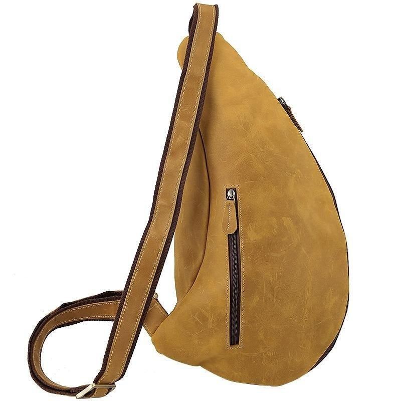 Férfi Bőr Crossbody Sling Bag Vintage