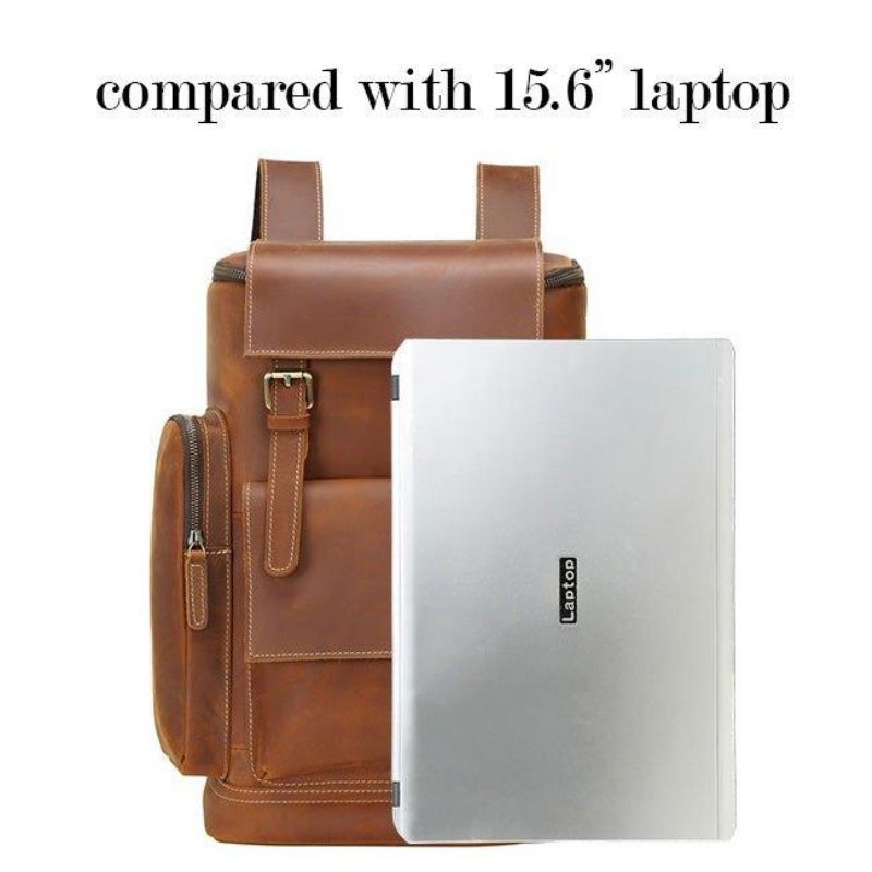 Nagy Bőr Laptop Hátizsák Iskolai Utazás