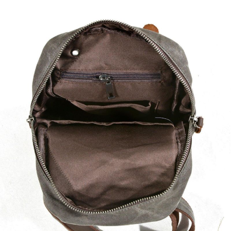 Sling Backpack Férfi Viaszos Vászon Crossbody Táska