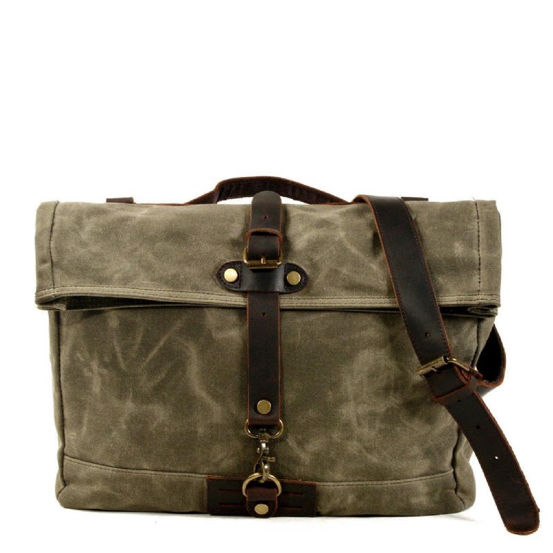 Vintage Canvas Messenger Bag Laptop És Motobags