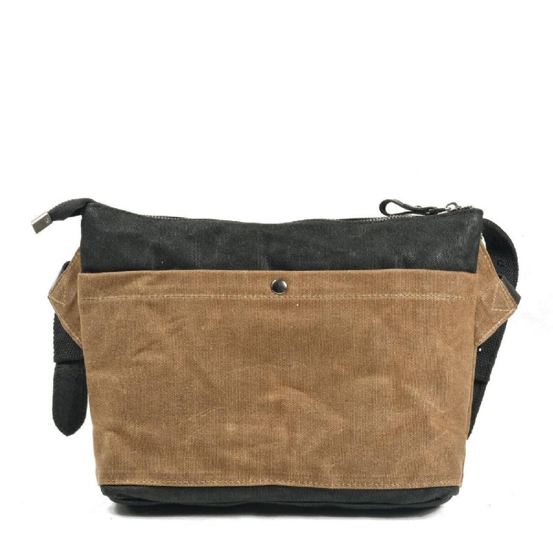 Vintage Wax Canvas Messenger Bag Colorblock